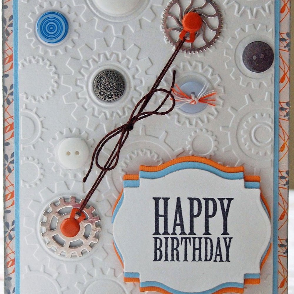 Darice  4' x 6" Embossing Folder -Steam punk Gears